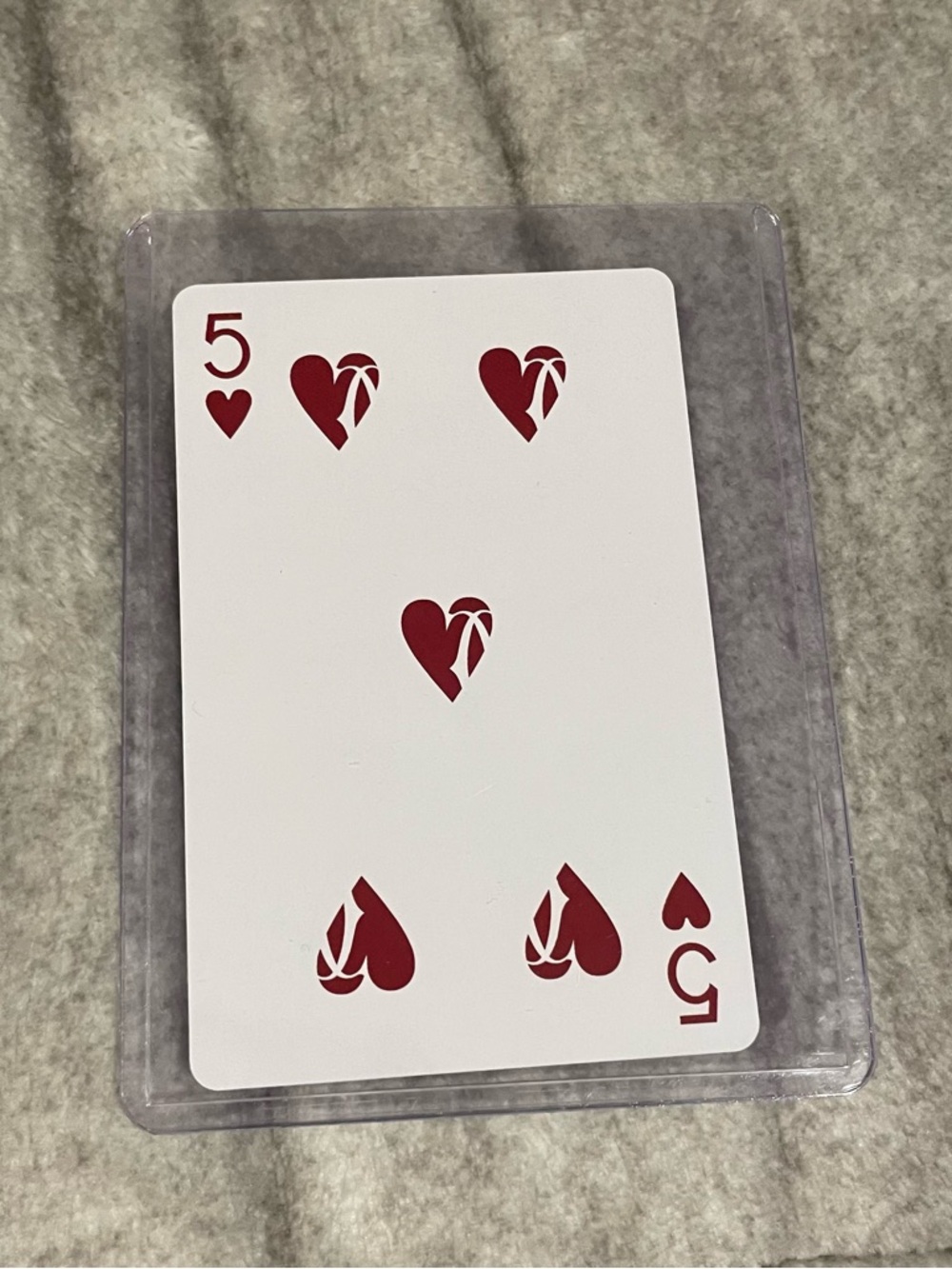 Red 5 of Hearts Cartier Playing Card - Single Card